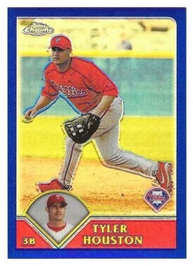 2003 Topps Chrome Blue Refractor #411 Tyler Houston Philadelphia Phillies ##/699 - Picture 1 of 1