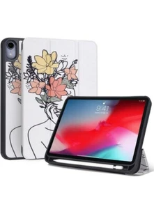 Vozehui Compatibile con Custodia iPad Mini 6 (2021),Fiori Carini Schizzo Astratto... - Foto 1 di 7