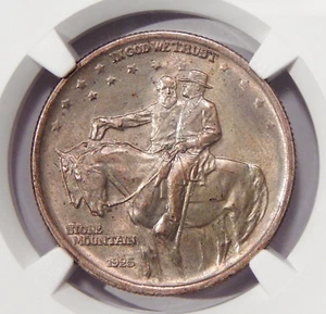 1925 DBL DIE OBV 50c STONE MOUNTAIN NGC MS 65 FS-101 ~ COMMEMORATIVE HALF DOLLAR - Picture 1 of 3