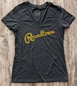 New women's XL T shirt ROUNDTOWN Circleville Ohio v neck gray heather Ink & Co - Picture 1 of 6