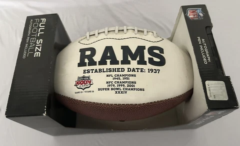 LA RAMS Full Size Football Ball with Autograph Pen NFL Game Cover