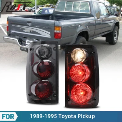 Tail Lights Brake Lamps Fit For 1989-1995 Toyota Pickup Left+Right Chrome/Smoke  - Image 1 of 4