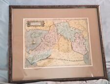 Antique 17th Century Atlas Map Asia IIII TAB Hand Colored Arab Desert Framed
