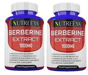 BERBERINE 1000mg HIGH STRENGTH (360 Tablets) BLOOD SUGAR IMMUNE, 12 MONTH SUPPLY - Picture 1 of 5