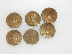 6 LOT ~ 1924 Robert La Follette Burton Wheeler Bronze Presidential Campaign Pin - Picture 1 of 3
