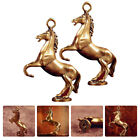 2 Pcs Brass Money Horse Keychain for Crafts Zodiac Animal Statue