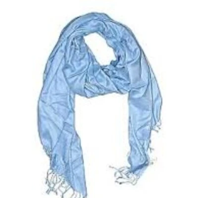 Bijoux Terner Pashmina Wrap Scarf 68 x 33 Pastel Blue Fringe Coastal Boho NWT's - Image 1 of 4