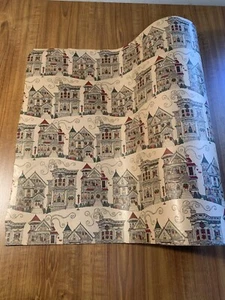 24" Wide Vtg CHRISTMAS WRAPPING Paper Roll Department Store Victorian Homes 13lb - Picture 1 of 8