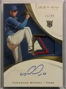 2017 Immaculate YOHANDER MENDEZ Auto/Autograph Rookie Jersey Logo Relic /99 RPA - Picture 1 of 5