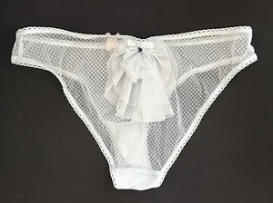 Victoria's Secret SEXY LITTLE THINGS Light Blue Lace Bow Panties SZ Large NWT - Picture 1 of 10