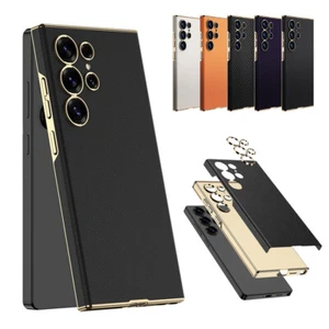 Lederhülle Stoßfest Anti-Shock Handyhülle für Samsung Galaxy S25 Ultra US - Bild 1 von 17