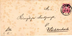 German Reich, Cover from Büdingen to Wächtersbach, 1889 - Picture 1 of 2