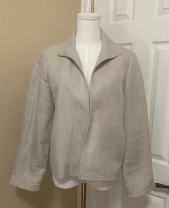 Giacca blazer Talbots donna taglia 10pcrema 100% lino foderato aperto davanti - Foto 1 di 5