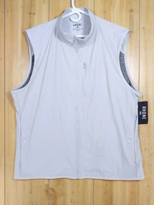 Rhone Mens Top Flight Vest XL Light Gray Full Zip Sleeveless Pocket Stretch NEW - Picture 1 of 14