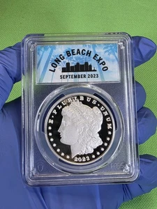 2023-S Morgan Silver Dollar Proof Coin - PCGS PR70DCAM First Strike (Long Beach - Picture 1 of 4