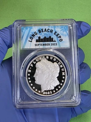 2023-S Morgan Silver Dollar Proof Coin - PCGS PR70DCAM First Strike (Long Beach - Image 1 of 4