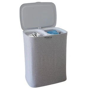 Laundry Hamper – Large Double Compartment Laundry Basket with Lid, Removable ... - Picture 1 of 7