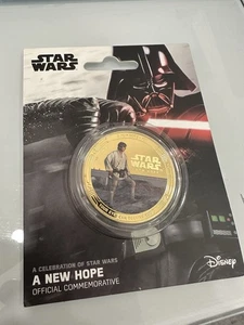Star Wars A New Hope Gold Coin Collection Anniversary Luke Skywalker New - Picture 1 of 4