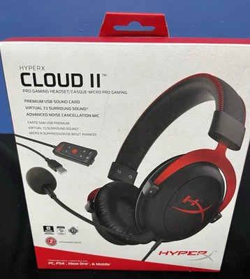 HyperX Cloud II Wired Over-Ear Gaming Headset - Red - Image 1 of 4