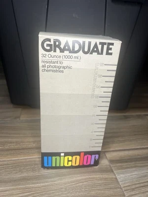 Cilindro de medição vintage unicolor 818 graduado 32 oz/1000 mL foto câmara escura - Imagem 1 de 3