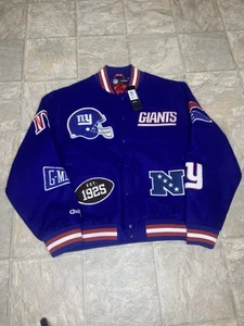 New York Giants Chalk Line Varsity Jacket Men’s Size Large Blue NFL Football - Picture 1 of 6