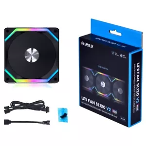 Lian Li UNI Fan SL120 V2 120mm ARGB PWM Fan Single Pack Black - Picture 1 of 6
