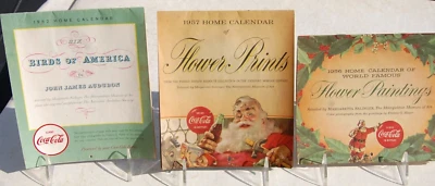 3 COCA COLA ADVERTISING CALENDAR YOUR HOME SANTA CHRISTMAS Vintage 1956 1957 &62 - Image 1 of 4