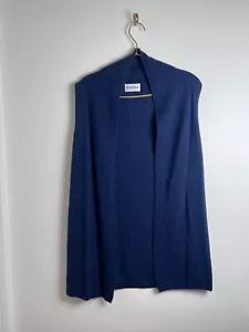 Brora maglione donna cashmere cardigan gilet blu accogliente 4-6 - Foto 1 di 13