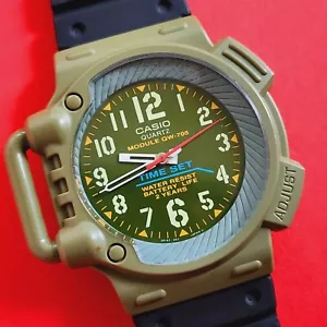 Casio Module QW-705 Time Set Watch Amazing Green Dial & Case MQN-10 705 Vintage - Picture 1 of 6