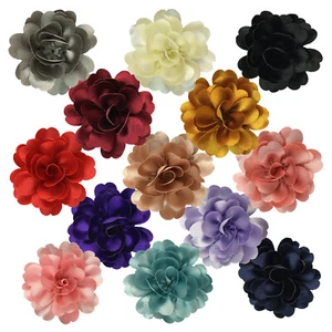 7cm Metallic Flower Hair Clips Grips Bobbles Bridesmaid Wedding Dance Festival  - Picture 1 of 18