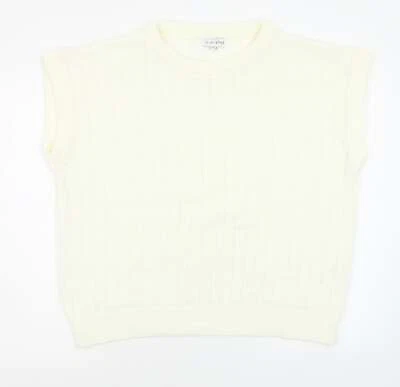 In the Style Womens White Crew Neck Acrylic Blend Jumper Size 14 - Image 1 of 4