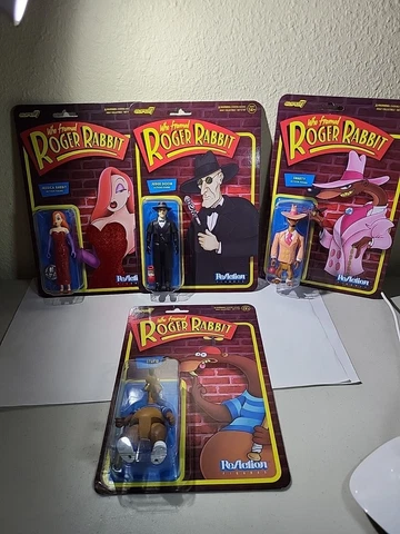 Super 7 Who Framed Roger Rabbit ReAction 3.75 Inch Action Figure Set of 4 New Cover
