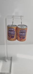 Coppia Spaghetti Heinz Con Orecchini Salsicce Fatti a Mano 4 cm Divertente Luce Festa - Foto 1 di 2