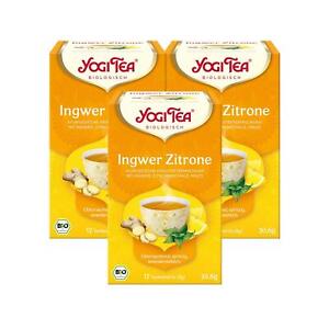 Yogi Tea, Bio Ingwer Zitrone, 17 Teebeutel 3er Pack (3 x 30,6 g)
