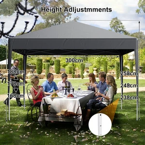 LOEFME 3x3m Garden Pop-Up Gazebo Marquee Tent Commercial Grade MarketStall UK - Picture 1 of 10