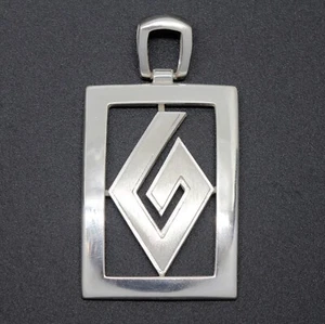 Großer Designer Anhänger - 925er Silber - Polen Poznan - Mäander in Rechteck - Bild 1 von 4