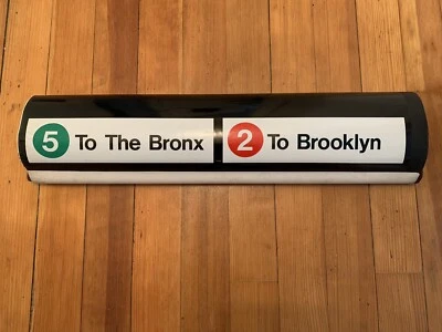 NYC NY VINTAGE SUBWAY ROLL SIGN NYCTA #2 TRAIN BROOKLYN #5 BRONX MTA TAPE OVER - Image 1 of 4