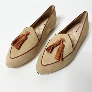 Birdies Damen-Loafer 7,5 Carmello Veloursleder The Heron Quaste flache Schuhe spitz neu mit Etikett - Bild 1 von 11