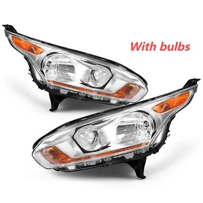 Par de faros cromados izquierda+derecha para Ford Transit Connect 2014-2018 Foto 1 de 4