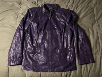 Notations Women's Size Large Purple Faux Aligator Jacket - Image 1 of 4