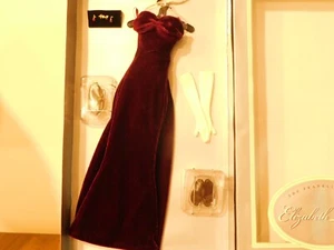 Franklin Mint Elizabeth Vinyl Doll Burgundy Ensemble With COA - Picture 1 of 6