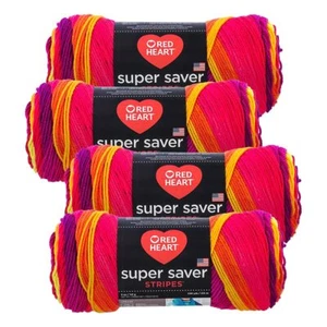 Super Saver Yarn 4-Pack of 5oz Skeins Fruity Stripe - Picture 1 of 4