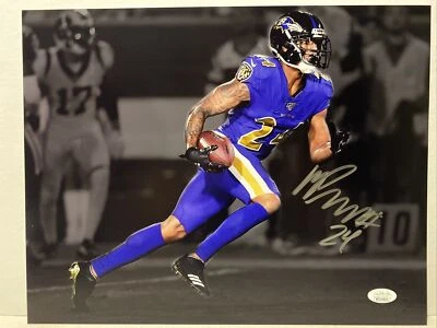 Foto firmada por Marcus Peters Baltimore Ravens 11x14 JSA Foto 1 de 4