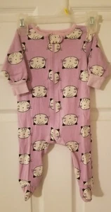 Carter's Sleep & Play Pink Outfit w/Cat Design - size 3-6 months - Picture 1 of 1
