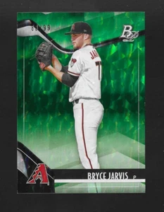 BRYCE JARVIS RC 2021 Bowman Platino VERDE lamina ghiaccio ROOKIE/99 TOP-100/99 MADE - Foto 1 di 2