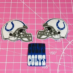 Colts Fabric Iron-On Applique Patches Sport Logo football - Picture 1 of 6