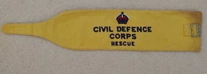 Vintage Collectable Civil Defence Corps Rescue Cloth Armband Yellow With Crown. - Picture 1 of 5