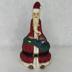 Santa Claus Christmas Bell Porcelain Ceramic 7" Tall Figurine Matte - Picture 1 of 10