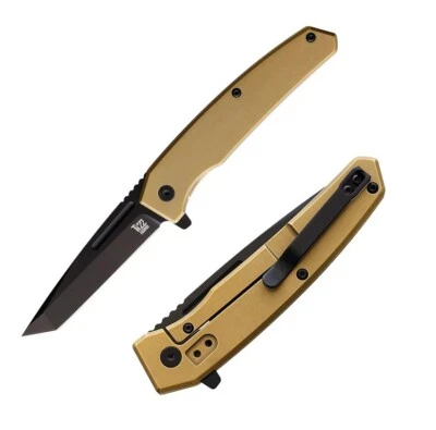 Ontario Equinox Liner Folding Knife 3" S35VN Steel Blade Bronze Titanium Handle - Image 1 of 3