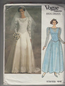 Abito da sposa originale modello VOGUE 1519 damigella formale taglia 10 non tagliato mai usato - Foto 1 di 6